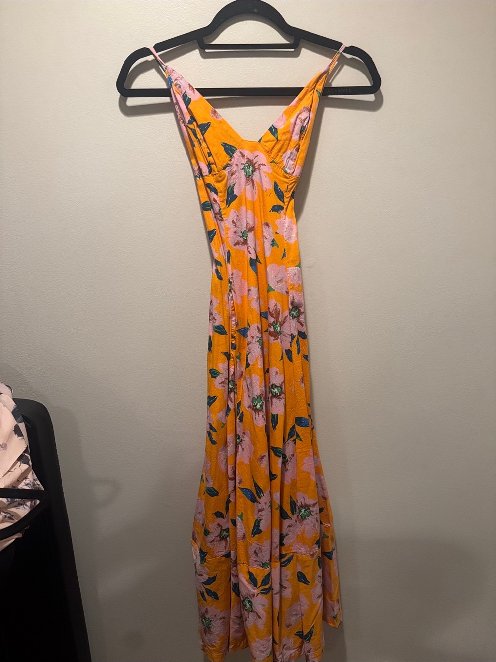 Free People Orange Floral Spaghetti Strap Maxi Dress - Picture 4 of 5